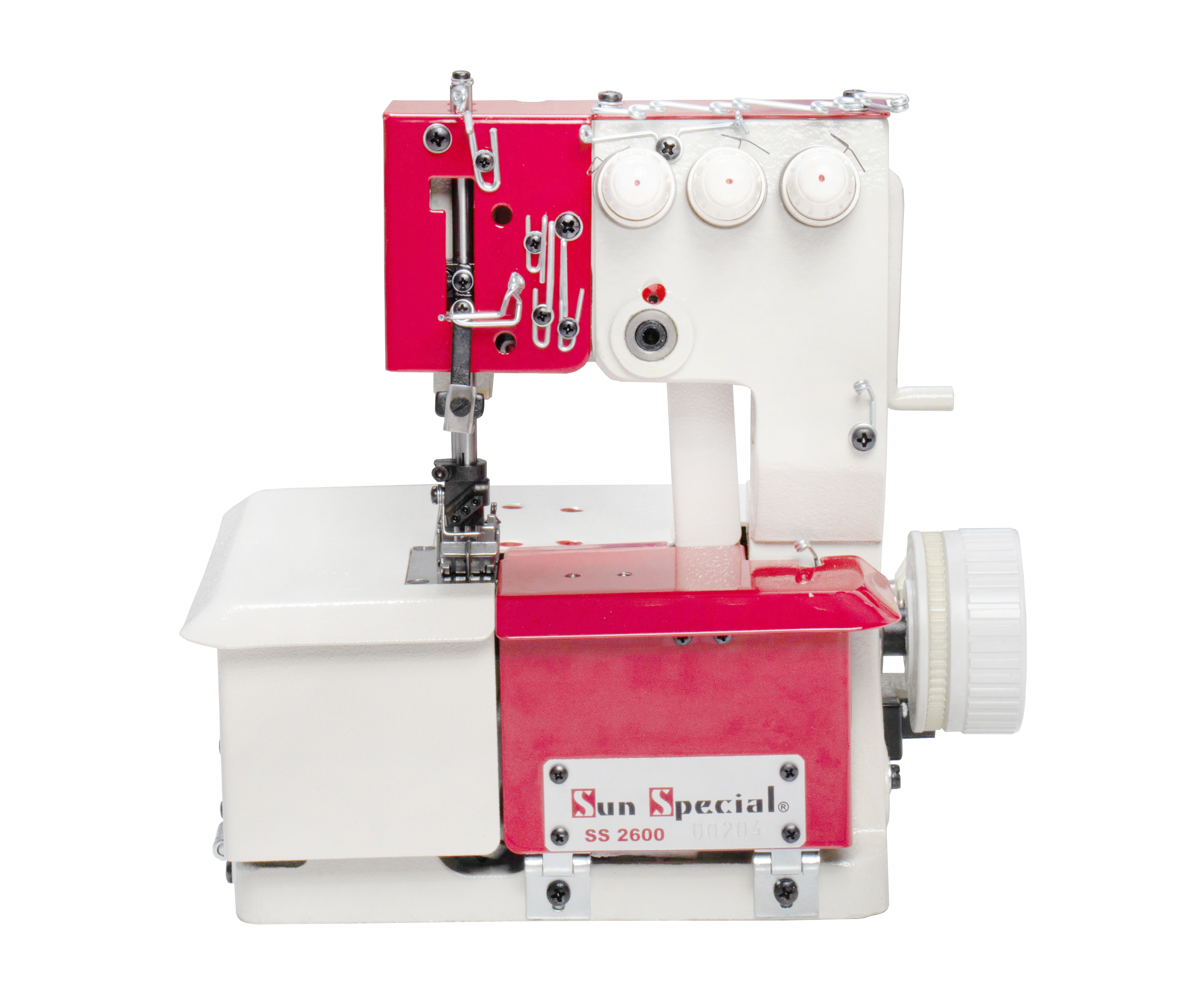 Máquina Costura Semi-Industrial Galoneira Base Plana Vermelha BC2600-3P Sun Special