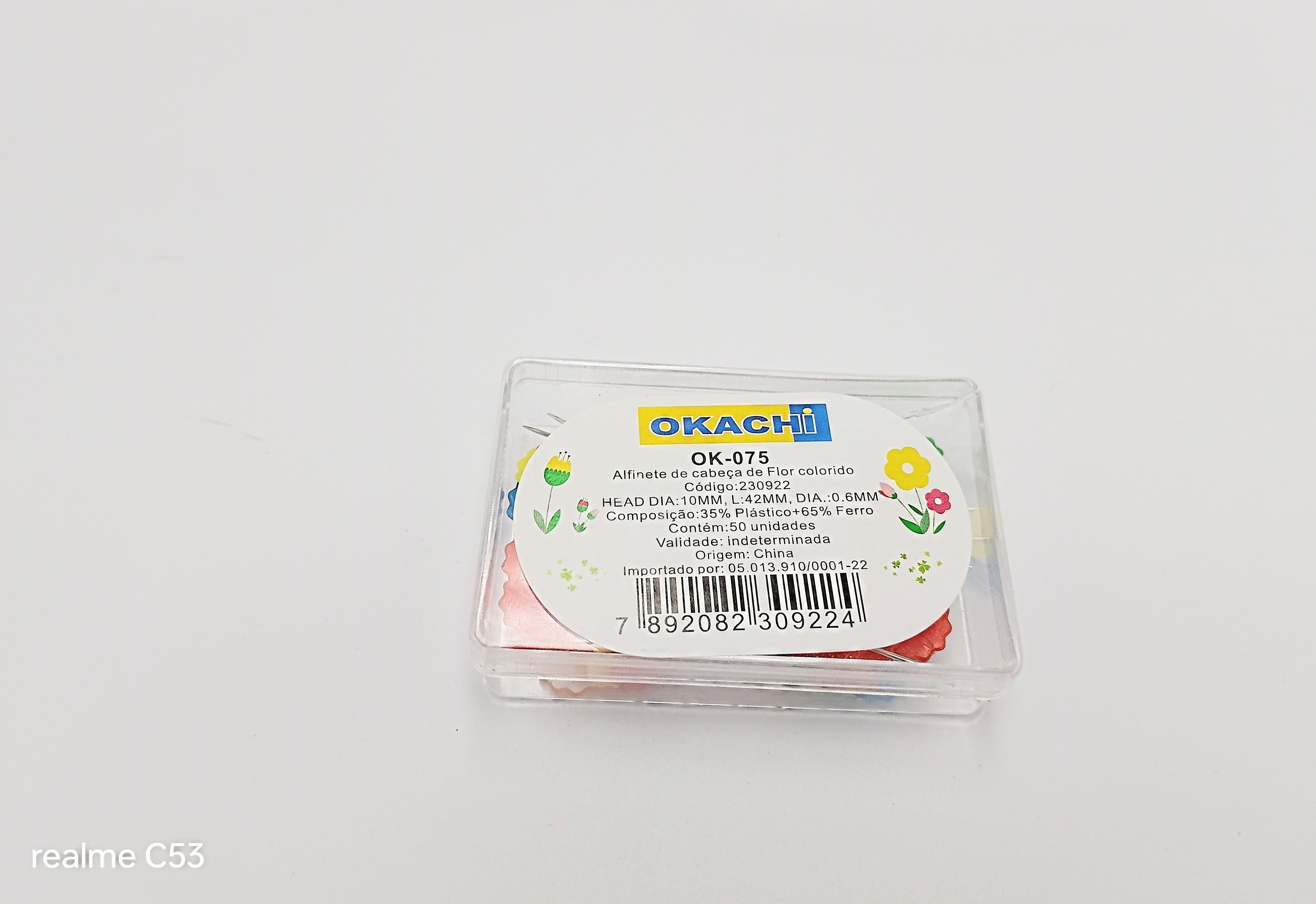 Alfinete com Cabeça De Flor Colorida OK-075 - Okachi